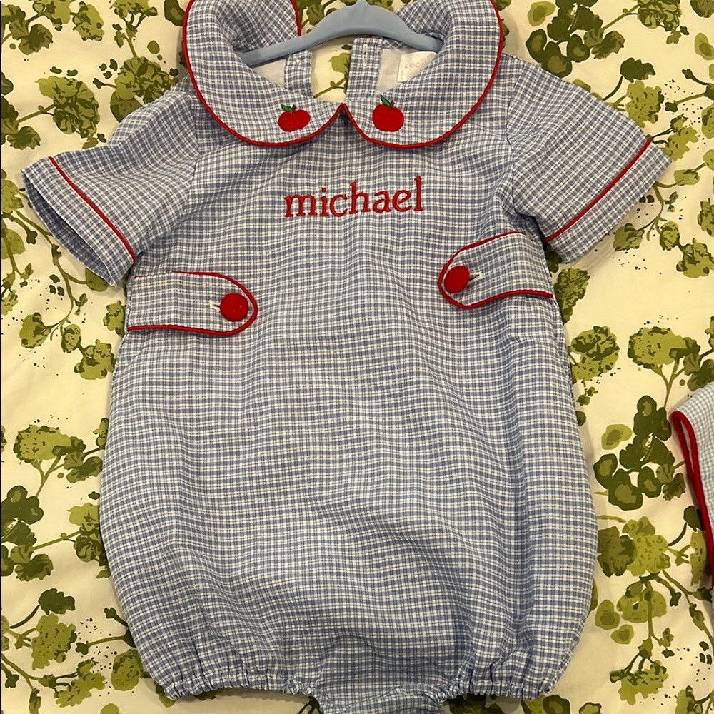 Blue and Red Baby Romper